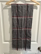 Vintage Stafford Adult Womens Scarf Merino Wool Plaid Grey Reversible Ge... - £15.27 GBP