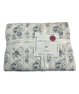 Cabbage &amp; Roses India Rose Blue King Quilt Quilted 106&quot; x 90&quot; Country Cl... - $109.99