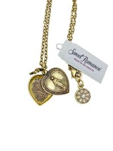 The Lord's Prayer Golden Heart Pendant Necklace By Sweet Romance Made In USA - $27.08