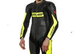 Men&#39;s VR 46 PERFORATED Genuine  Leather MotoGP Motorbike Racing Suit High Perfor - £242.77 GBP