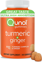 Qunol Turmeric and Ginger Gummies, Gummy with 500Mg Turmeric + 50Mg Ginger, Join - £17.65 GBP
