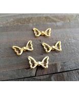 4 Angel Wing Beads Spacer Beads Wing Spacer Beads Metal Gold Beads - $4.19 CAD