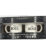 Ganz Mugs The Boss and The Real Boss Set of 2 Coffee Mugs Gift Boxed Bla... - £15.25 GBP