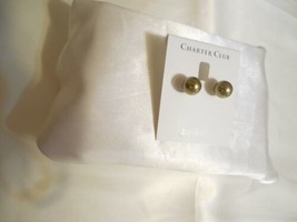 Charter Club Gold-Tone 12mm Sage Kiska Pearl Ball Stud Earrings L858 $29 - £9.78 GBP
