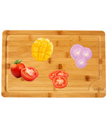Vaiyer Organic Bamboo Cutting Board with Juice Groove, Heavy Duty Chopping Board - $19.99