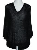 Chico&#39;s Black Sequin Slipover Poncho Cape Size S/M - £17.98 GBP