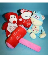 Mardi Gras Plush Appeal Stuffed Animal Cow Monkey Bear Valentines Soft T... - £9.88 GBP
