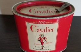 Vintage ~ Cavalier Metal Tin ~ Locking Lid ~ Oval Shaped ~ Filled With Buttons - £23.43 GBP