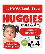 Huggies Size 4 Diapers, Snug &amp; Dry Baby Diapers, Size 4 (22-37 lbs), 180... - ₹6,668.62 INR