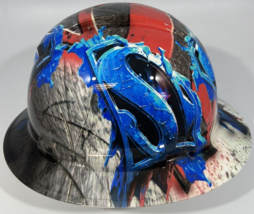 New Full Brim Hard Hat Custom Hydro Dipped Superman - £52.11 GBP