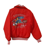 Fire Department Red Bomber Jacket Snap Men Sz Med Redstone Fire Dept. - $29.26 CAD