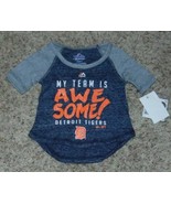 Girls Shirt Majestic MLB Detroit Tigers Baseball My Team Is Awesome Top ... - £9.49 GBP