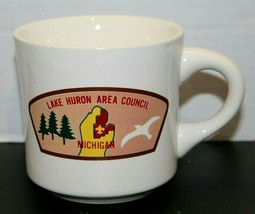 Vintage Boy Scout Lake Huron Area Council Michigan Ceramic Mug Cup BSA L... - £15.73 GBP
