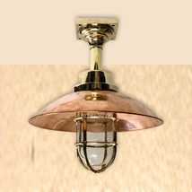 Vintage Nautical Style Alleyway Bulkhead Brass New Light With Copper Shade - £113.14 GBP