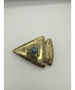 VTG Gold Tone Turquoise Native American Arrowhead Belt Buckle Beautiful - $69.99