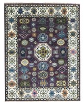 EORC Buy Hand-Knotted Wool Purple/Ivory Traditional Classic Oushak Rug Online - £1,731.02 GBP