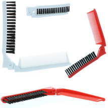 1 Folding Hair Compact Travel Brush Comb Pocket Size Car Purse Bag Styling Salon - £15.17 GBP