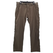 Prana Pants Mens Breathe Straight Fit Hiking Cargo Stretch Brown Size 36x32 - £28.55 GBP