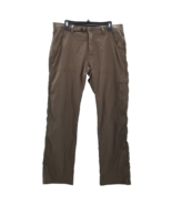 Prana Pants Mens Breathe Straight Fit Hiking Cargo Stretch Brown Size 36x32 - £28.69 GBP