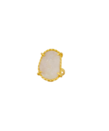 Natural Geode Druzy Gemstone Ring Gold Plating Adjustable Ring Gift For ... - $24.00