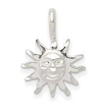 Sterling Silver Sun Charm Pendant Celstial Jewelry 20mm x 12mm - £10.91 GBP