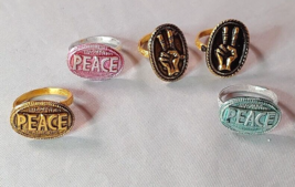 Peace Hippie 1960s early 1970s Vending Machine Toy Prize Ring lot Hong Kong - £19.45 GBP
