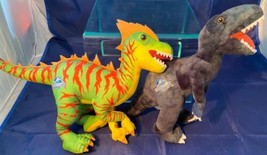 Lot of 2 Jurassic World Dinosaur Plush Stuffed Animal T-Rex Hybrid Rapto... - £21.35 GBP