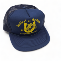 Snap-Back Truckers Hat Festival Of The Horse 1992 Georgetown Kentucky Bl... - $13.72