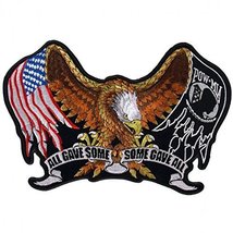 American Flag/Pow Mia Flag&quot;, Patch - 8&quot; x 5&quot; All Gave Some, Some Gave All Eagle  - £7.98 GBP