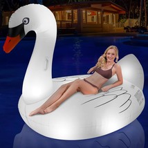 Big Swan Pool Floats Solar Powered Flamingo Pool Floats Adult W/Led Color - $59.92