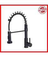 Single Handle Spring Kitchen Faucet in Matte Black - Perfect for Bars &amp; ... - $70.23 CAD