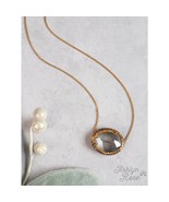 Simply Elegant Gold Chain Necklace with Smoky Beaded Gemstone - $14.85