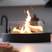 Tabletop Fire Pit - 90+ Min Burn, Mini Personal Indoor Outdoor, Metal, Black - £54.81 GBP