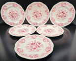6 Alfred Meakin Salisbury Pink Dinner Plates Set Vintage Floral England ... - $78.87