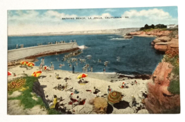 Bathing Beach La Jolla San Diego California CA UNP Hopkins Postcard 1940s - £7.91 GBP