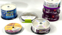 New Sealed Lot 150+ DVD Recordable Discs DVD+R &amp; DVD-R Fujifilm Memorex Magnavox - £36.96 GBP