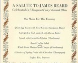A Salute to James Beard Dinner Menu Celebrated In Chicago at Foley&#39;s Gra... - £29.59 GBP