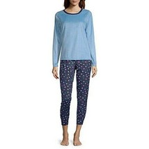 Sleep Chic Women&#39;s 2 Piece Pajama Set Long Sleeve X-LARGE Azure Blue Dot... - £23.33 GBP