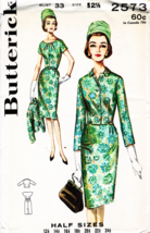 Misses&#39; DRESS &amp; JACKET Vintage 1960&#39;s Butterick Pattern 2573 Size 12½ - £9.38 GBP