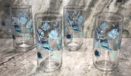 Set Of 4 White/Blue 6”H 16oz-Starfish Reef Sand Dollars Tumbler Drinking Glasses - £47.38 GBP