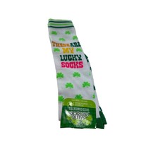 Saint Patricks Socks Fits shoe sizes 5-9 White Green Yellow Stripes Sham... - £6.47 GBP