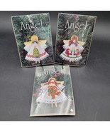 Three (3) Counted Cross Stitch Needlepoint Angel Christmas Holiday Ornam... - €10,23 EUR