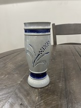 Vintage Beyer Cobalt Blue Salt Glass Glaze Pottery 8” German Stein Bud Flower - £30.57 GBP