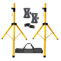 2 Pack Professional Speaker Tripod Stand Adjustable Up to 72&quot; Heavy Duty Stee... - £35.87 GBP