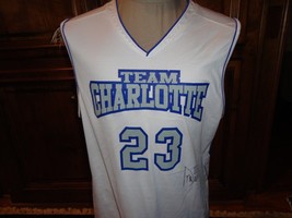 Vtg Champion Autographed Team Charlotte #23 Screen Basketball Jersey Adult XL - £27.63 GBP