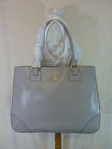 NWT Tory Burch Mercury Gray Saffiano Leather Robinson E/W Large Tote - $575 - £421.98 GBP