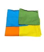 Williams Sonoma Cloth Napkins Primary Colors Blue Green Orange Yellow Lot 4 - £28.79 GBP