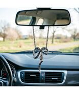 Gothic Snake Car Rearview Mirror Hanging Charm, Vintage Metal Coiled Sna... - $19.50