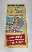 Eastern Air Lines Happy Holidays in Miami Beach Brochure 1950&#39;s Florida Map - £11.59 GBP