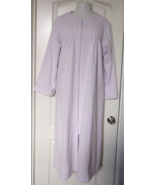 Miss Elaine Fleece long robe Size 1X Style 661844 Front Zipper Lilac ribbed - $47.10 CAD